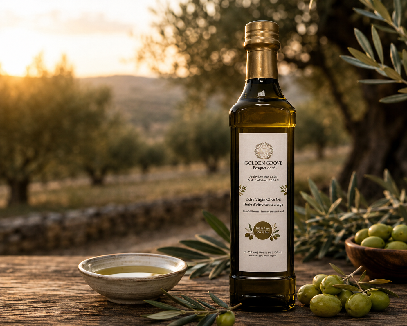 Golden Grove extra virgin olive oil, 100% pure, first cold pressed